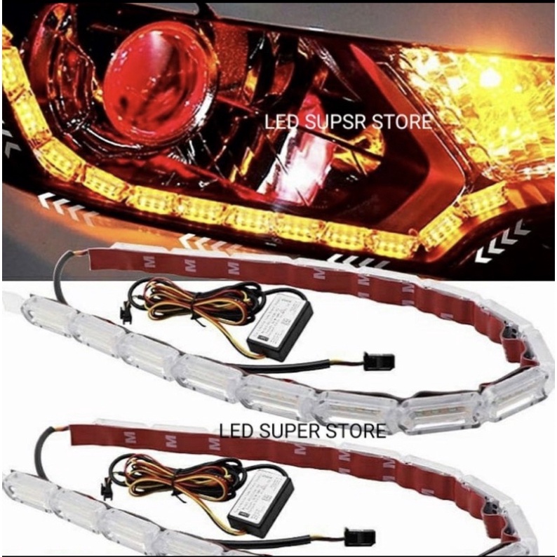 [ 1 set ] LED Alis Kristal 50cm 12 Volt | 24 Volt untuk Mobil / Truk