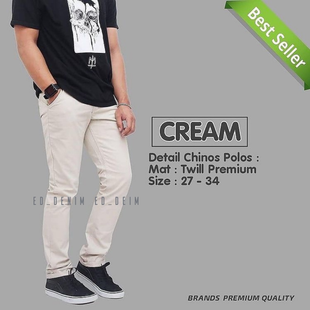 Celana Chino Pants Panjang Pria Slim Fit Katun Strecth  Premium