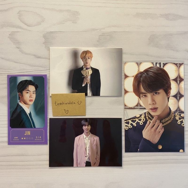 bts broadcast idol & persona kim seokjin official & sys photojin jin & bbc message card jin