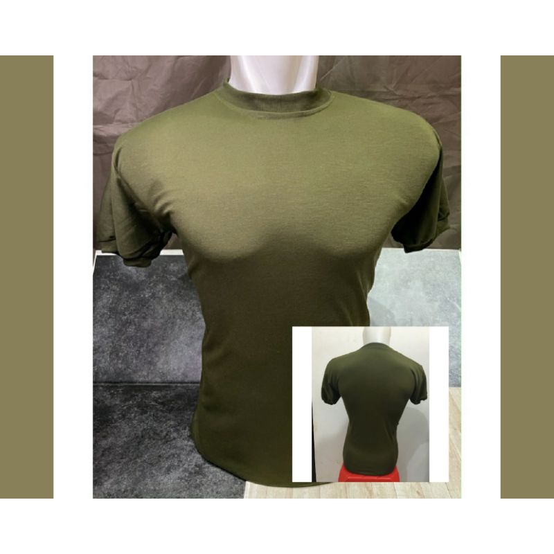 KAOS T-SHIRT HIJAU ARMY - KAOS HIJAU POLOS LAPANGAN