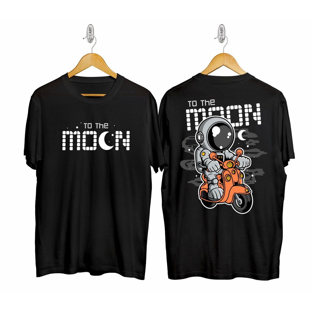 Kaos murah Kaos distro murah baju  distro pria t-shirt murah combed30s moon hitam