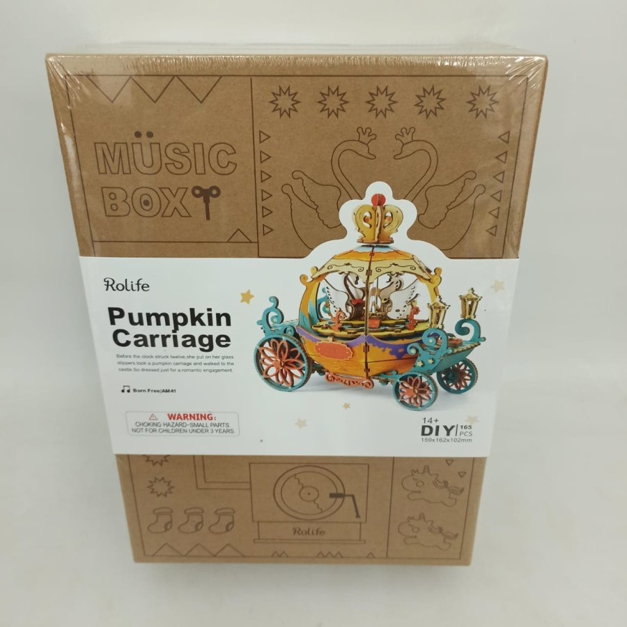 ROLIFE Robotime DIY Music Box Pumpkin Carriage AM41 Perfect Gift For Your Love One