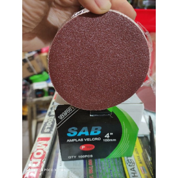 AMPLAS TEMPEL /AMPLAS BULAT 4&quot; GRIT 80 (#80) HARGA 1PCS