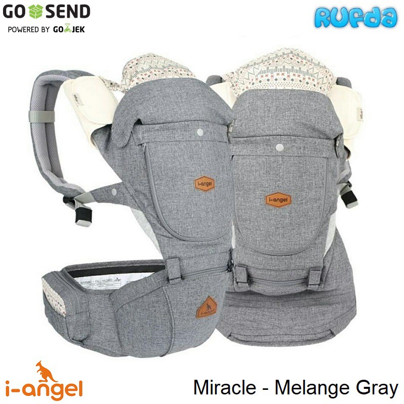 I-Angel Miracle Melange Gray 4in1 Baby Hipseat Carrier