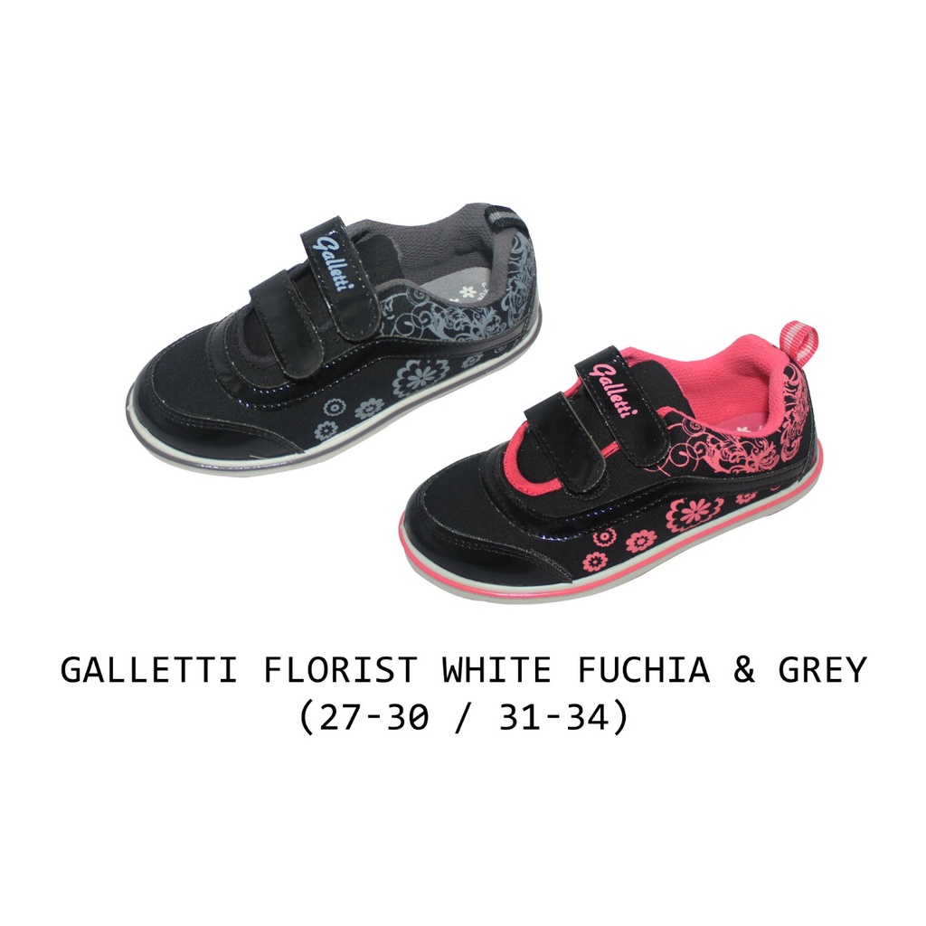 GALLETTI FLORIST SEPATU HITAM SEPATU SEKOLAH ANAK PEREMPUAN MOTIF SIMPLE SEPATU MURAH