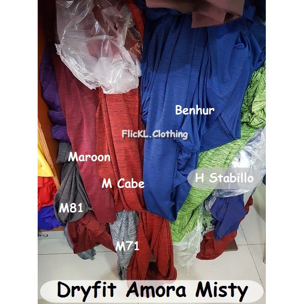 Bahan Kain Dryfit Amora Misty Kaos Baju Dry Fit Olahraga Jersey Misty Jersey Basket Futsal Sepeda Mi