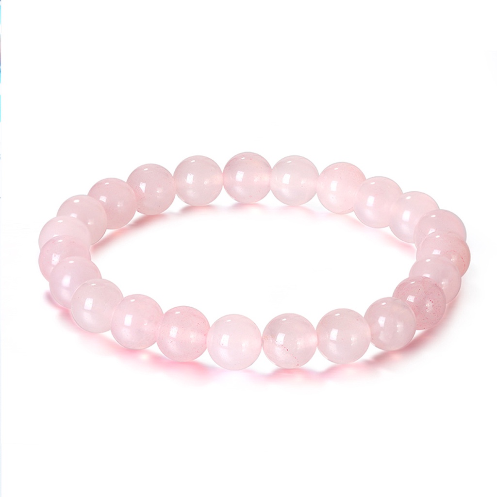 Gelang Batu Natural Pink Quartz 8Mm