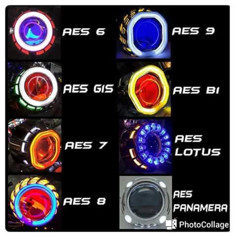 Hid Projector Aes Kotak Spiral Ulir Aes 9 X1cs Lensa Standar Lampu Utama Motor Proji Projie Shopee Indonesia