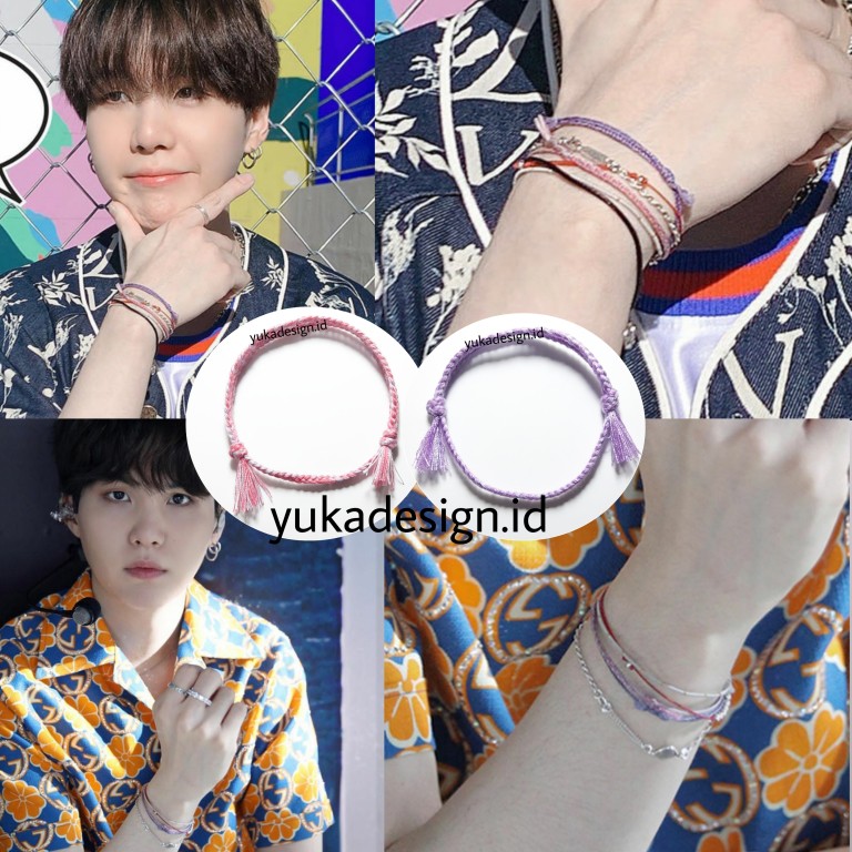 Gelang  V dan Suga BTS  (single simple bracelet). Silahkan baca deskripsi