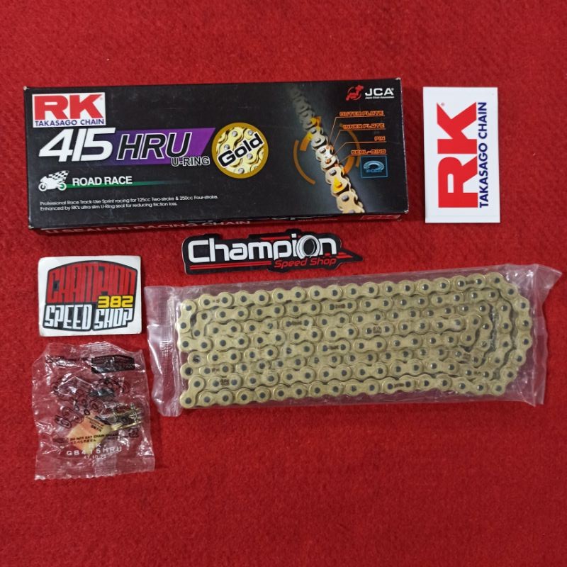 Rantai RK TAKASAGO Chain Original Japan 415 HRU U-Ring 415-150L 415HRU 415 - 150L Gold