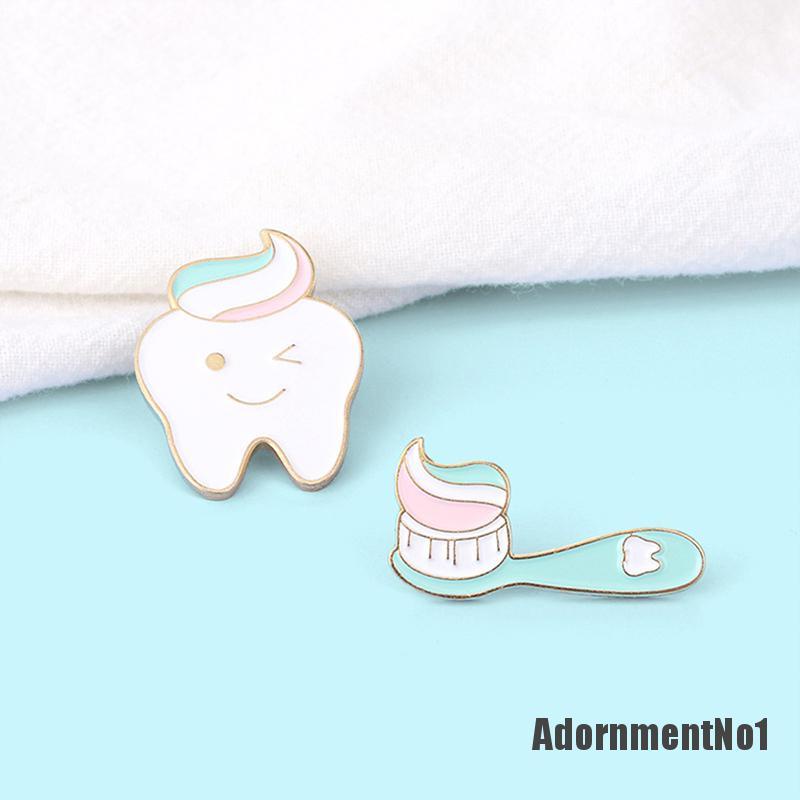 (Adornmentno1) Bros Pin Enamel Bentuk Sikat Gigi Untuk Aksesoris Pakaian