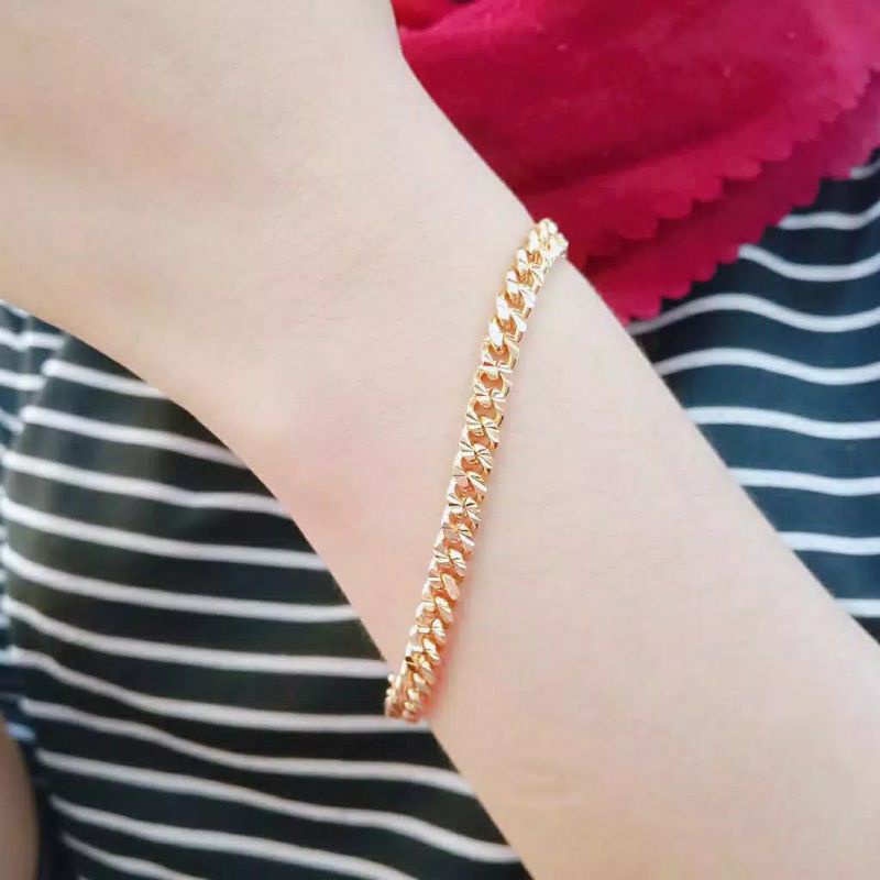 gelang sisik naga / gelang rantai sisik naga lapis emas  / gelang tangan wanita / bisa request ukuran
