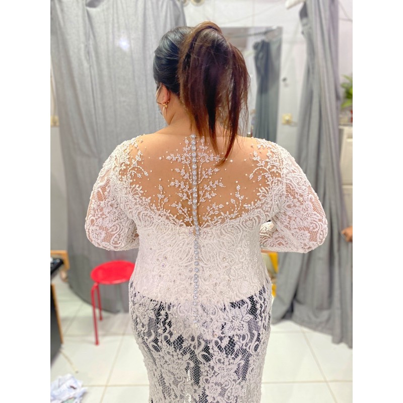 cikross kebaya preloved kebaya akad kebaya wedding pengantin putih broken white bigsize jumbo