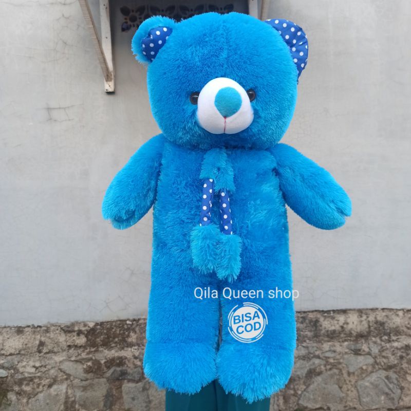 Boneka Teddy bear jumbo TOPI SYAL  GRATIS Ukir nama atau photo