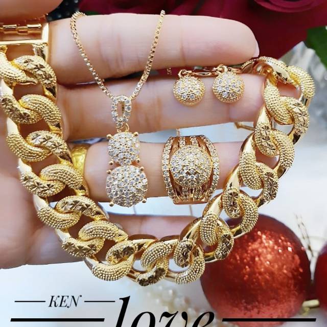 Xuping set perhiasan lapis emas 24k 1471k