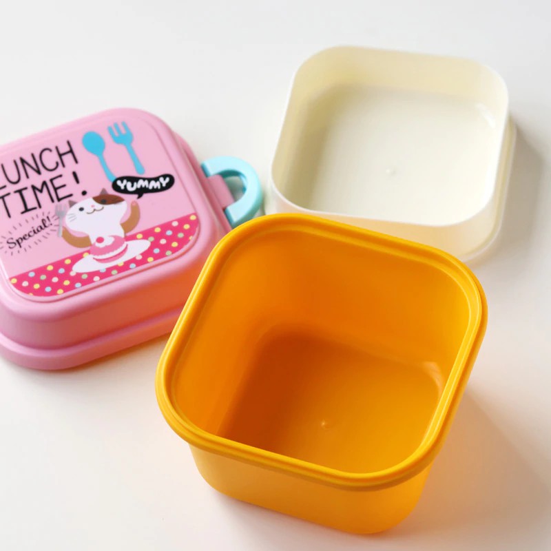 Cartoon Healthy Plastic Lunch Box Microwave Oven Lunch Bento Boxes Food Container Dinnerware Kid