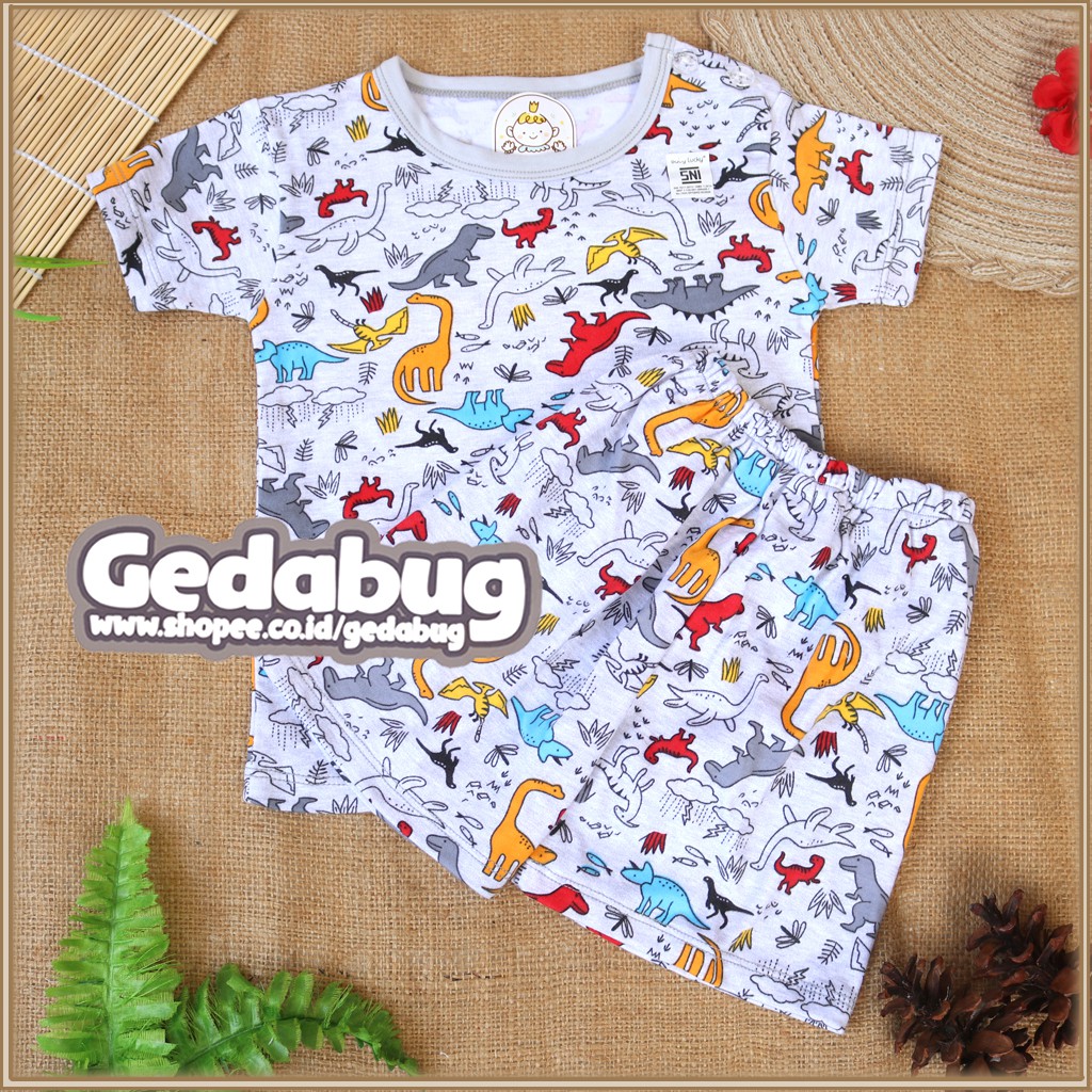 (1 Set) Piyama Bayi Kancing Pundak SNI Setelan Bayi Baby Lucky Setelan Baju + Celana Pendek IX