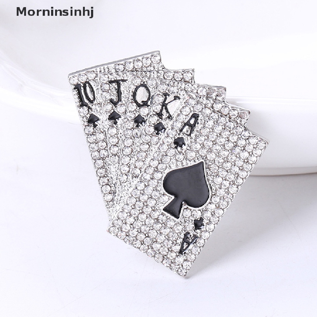 Mornin Sparkling Full Kristal Poker Bros Pin10 J Q K A Wanita Fashion Perhiasan Hadiah id