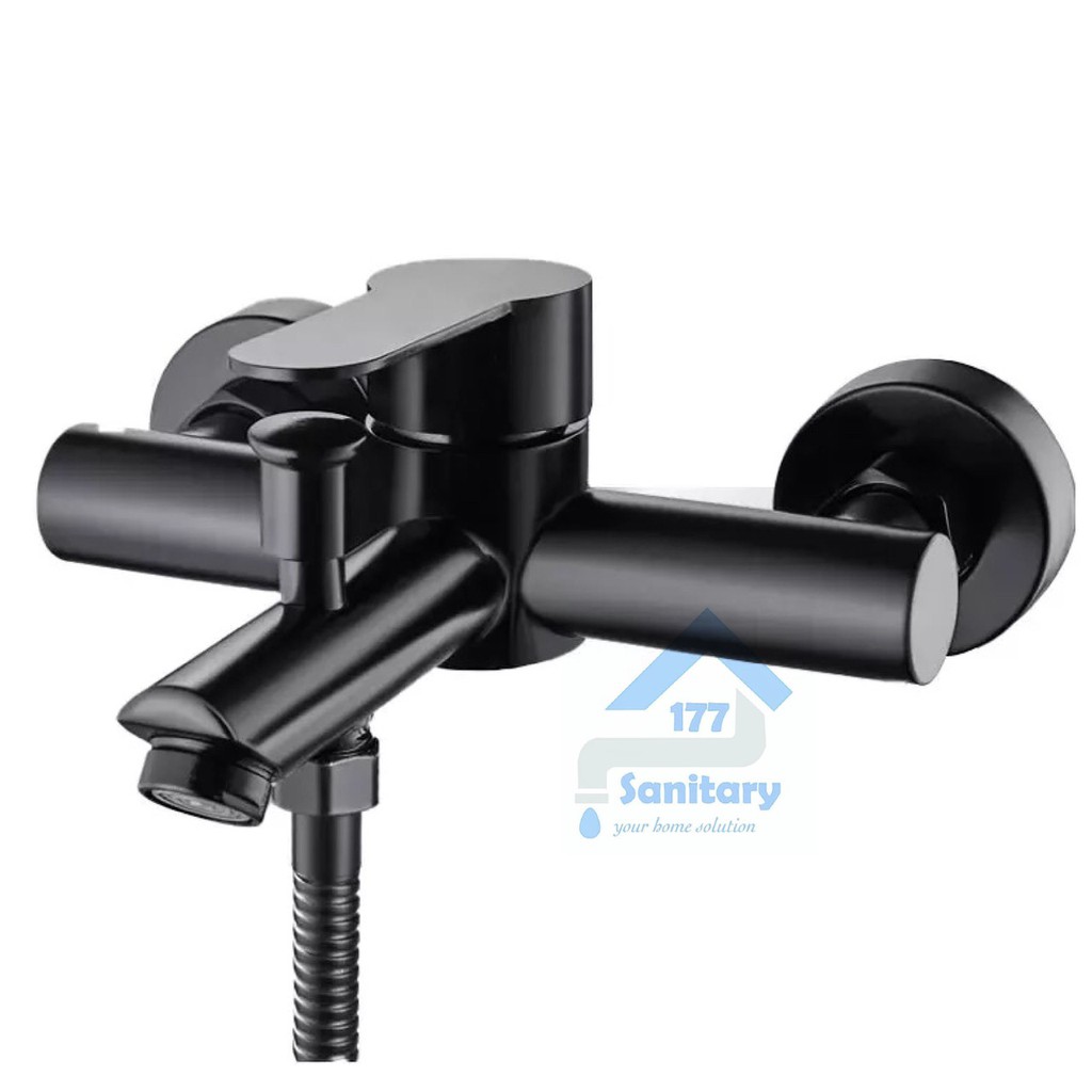 Paket Kran Bathtub Panas Dingin stainless 304 HITAM CF85-Keran air bathtub shower hot cold black matte mixer /A62