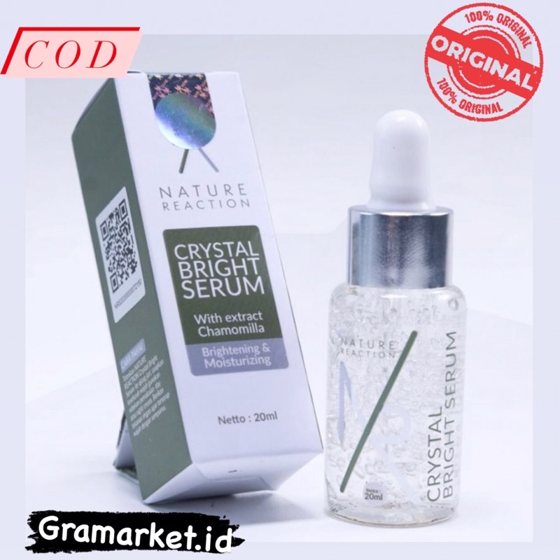 NATURE REACTION CRYSTAL BRIGHT SERUM 20ML  SERUM NR GLOW/ NR MENCERAHKAN /ANTI AGING/ PENGHILANG FLE