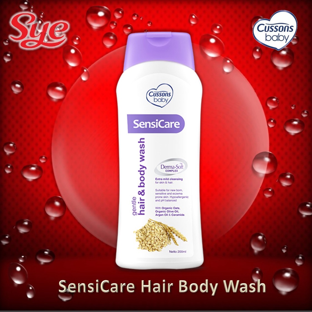 BPOM CUSSONS SENSICARE GENTLE HAIR &amp; BODY WASH 2IN1 200ML / KULIT SENSITIF BAYI CUSSONS SENSI CARE 2IN1 / SYE