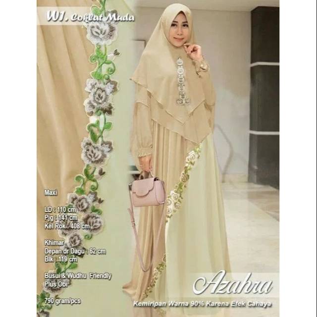 Busana muslim/gamis azahra/gamis pesta/busana muslim busui/gamis syari/busana muslim syari/dress