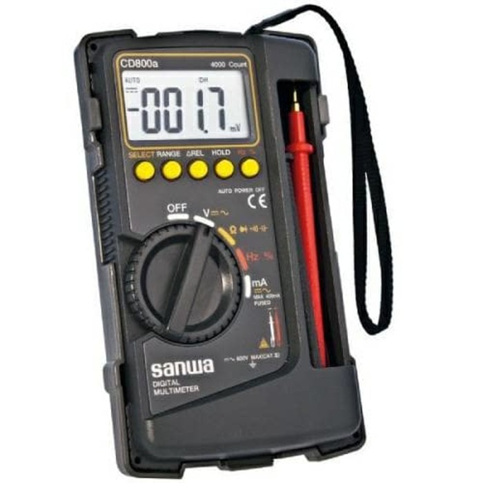 Multimeter Avometer Digital Multitester + Kabel Tester Sanwa Cd800a