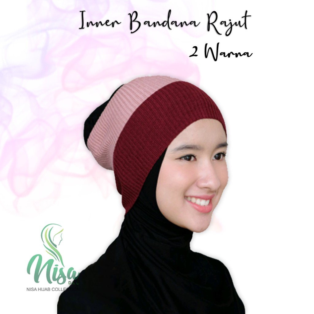 Inner Rajut Ciput Bandana Dua Warna Kombinasi V1