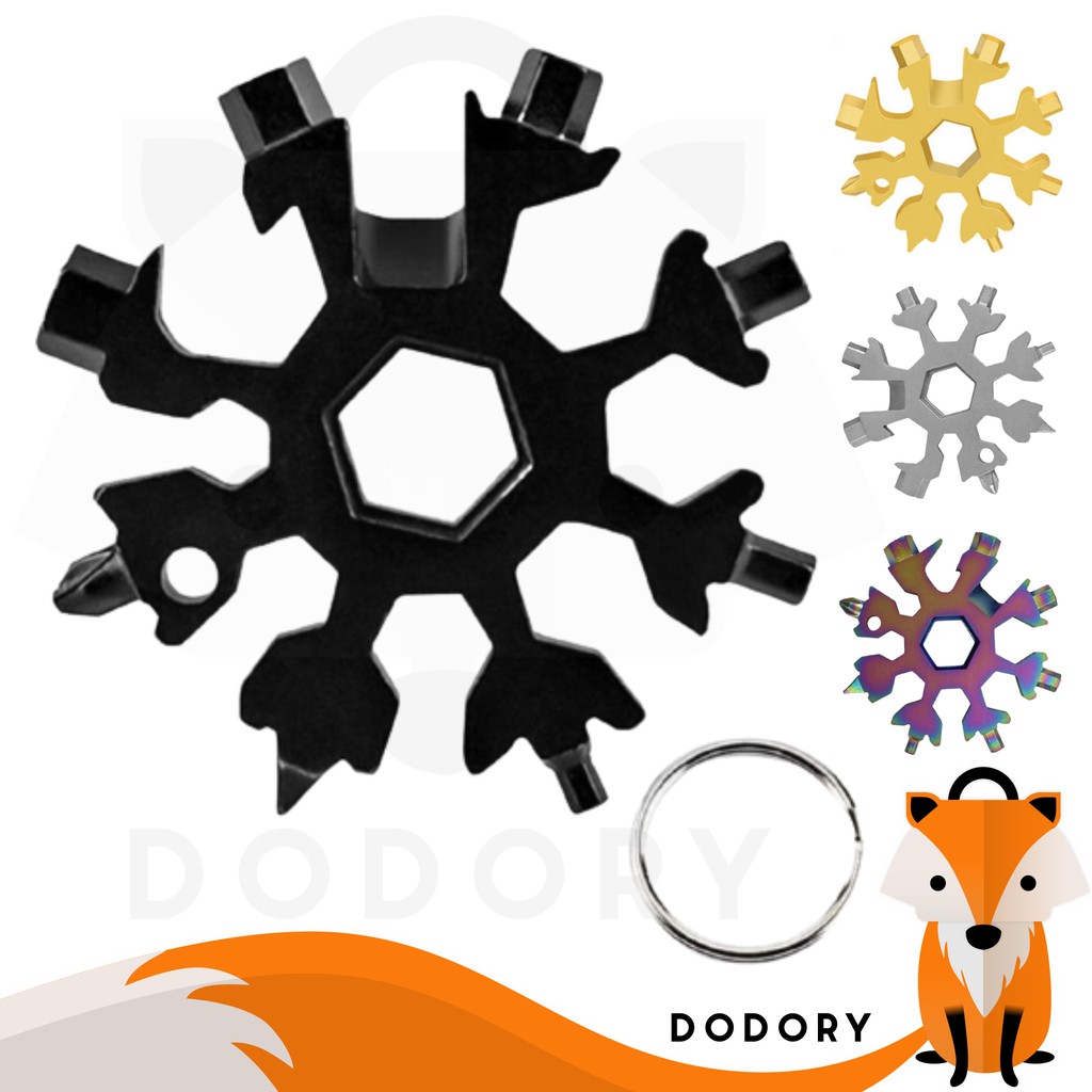 DODORY HL0172 Snowflakes Multi Tool Pocket Wrench Saker Tool Kunci Salju 18 IN 1