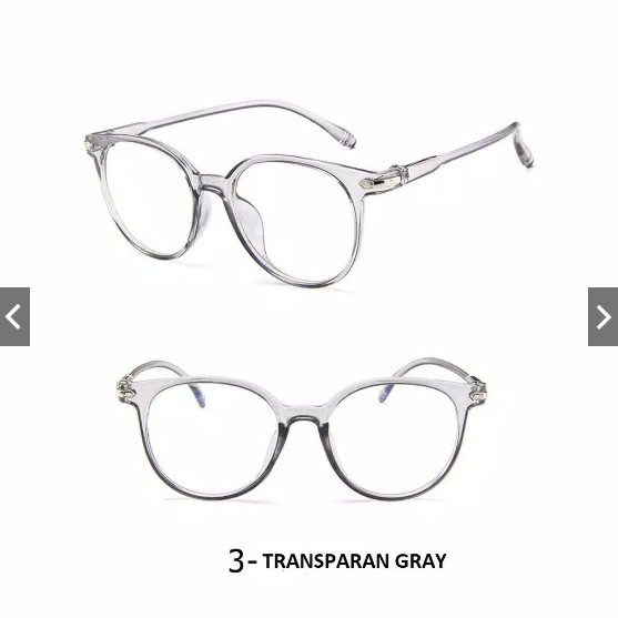 KACA MATA ANTI RADIASI / Kacamata Wanita Pria Frame Sunglasses Anti Radiasi Lensa Transparan-3