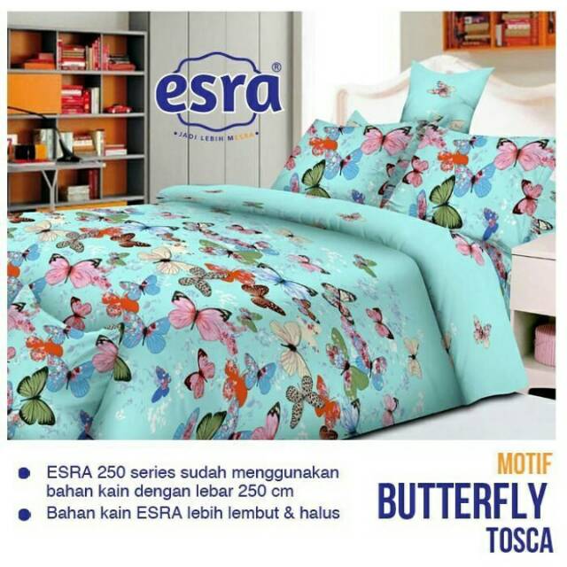 Kain sprei meteran / katun esra / motif butterfly