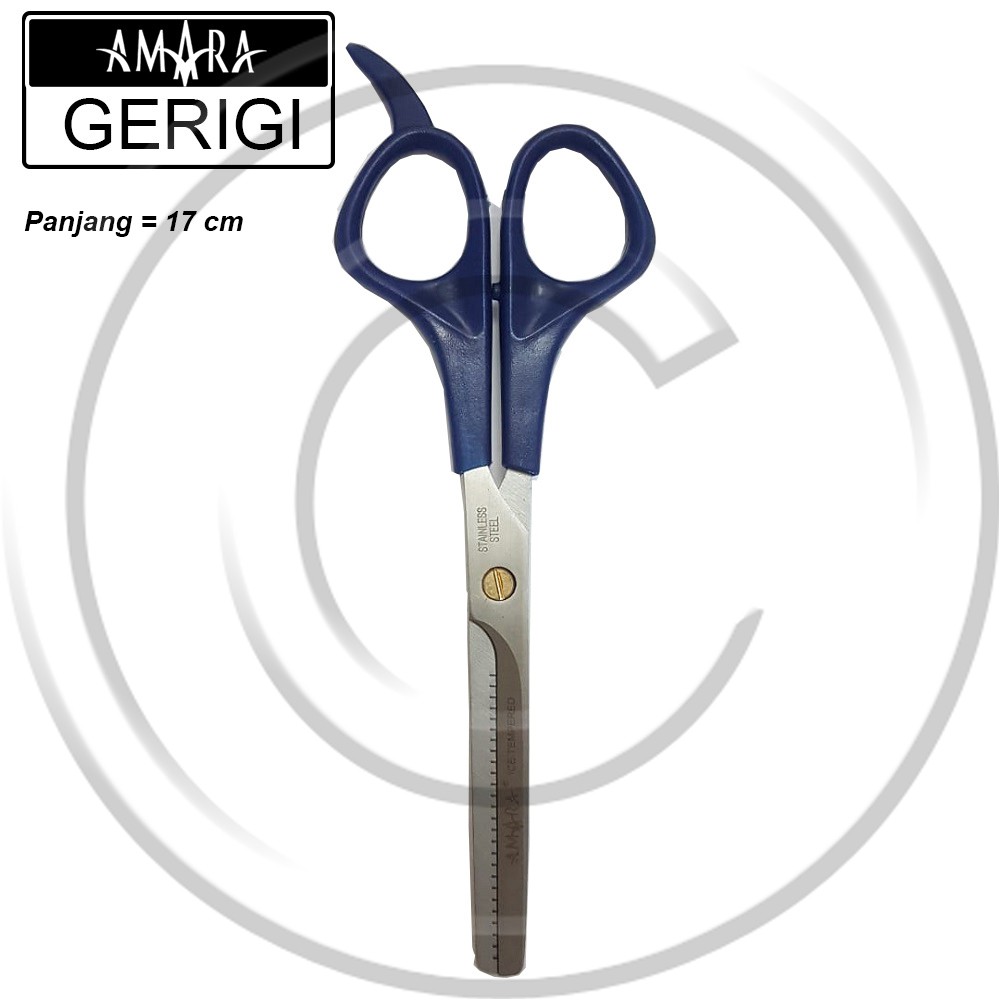 AMARA / AM-1 Sisi / Gunting (Scissor) Rambut Gerigi 1 Sisi