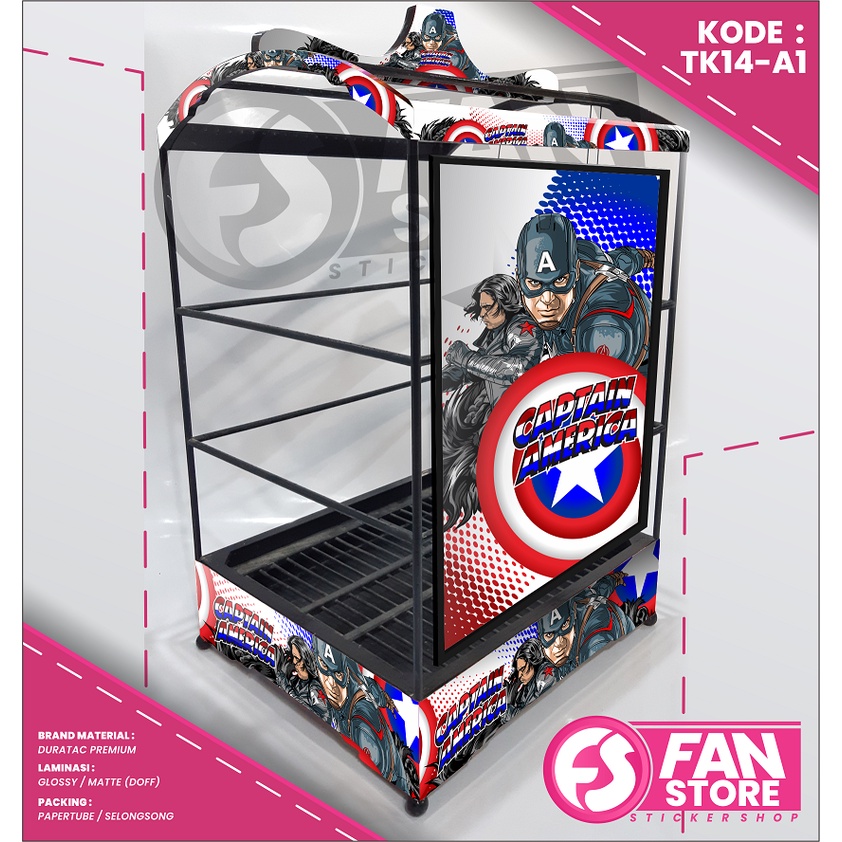 STICKER SANGKAR KENARI KAPTEN  - STIKER DECAL KANDANG BURUNG KENARI KACER KOTAK - STIKER SANGKAR KEN