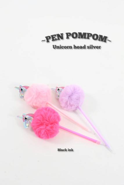 PEN POM POM BULU GLITTER UNICORN FLAMINGO LLAMA