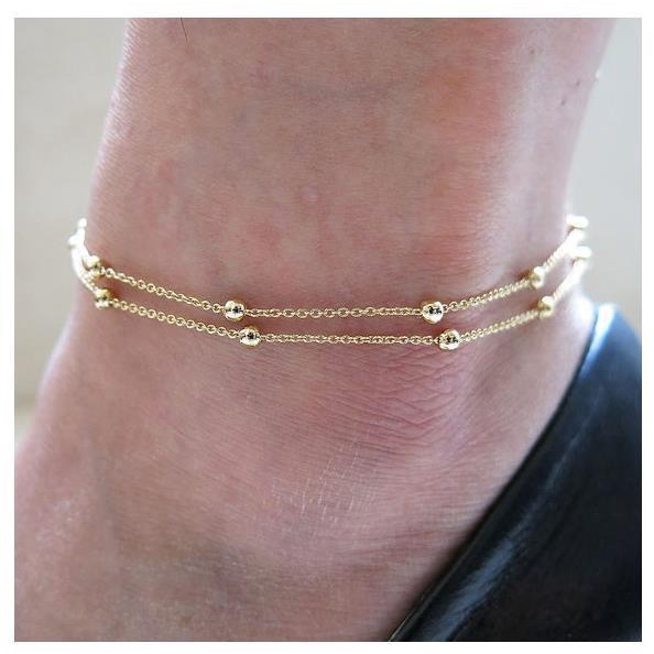 MORYMOSHI G23 Gelang Kaki Wanita 2lapis Fashion Korea