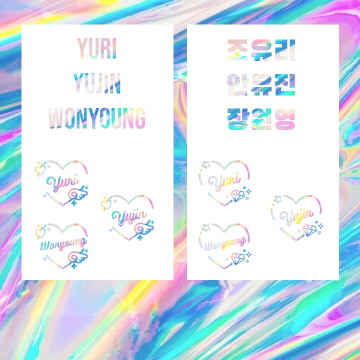 (MIN. 3PCS) STICKER IZONE HOLOGRAM DECO FANMADE STIKER HIASAN LIGHTSTICK LAPTOP HANDPHONE MURAH