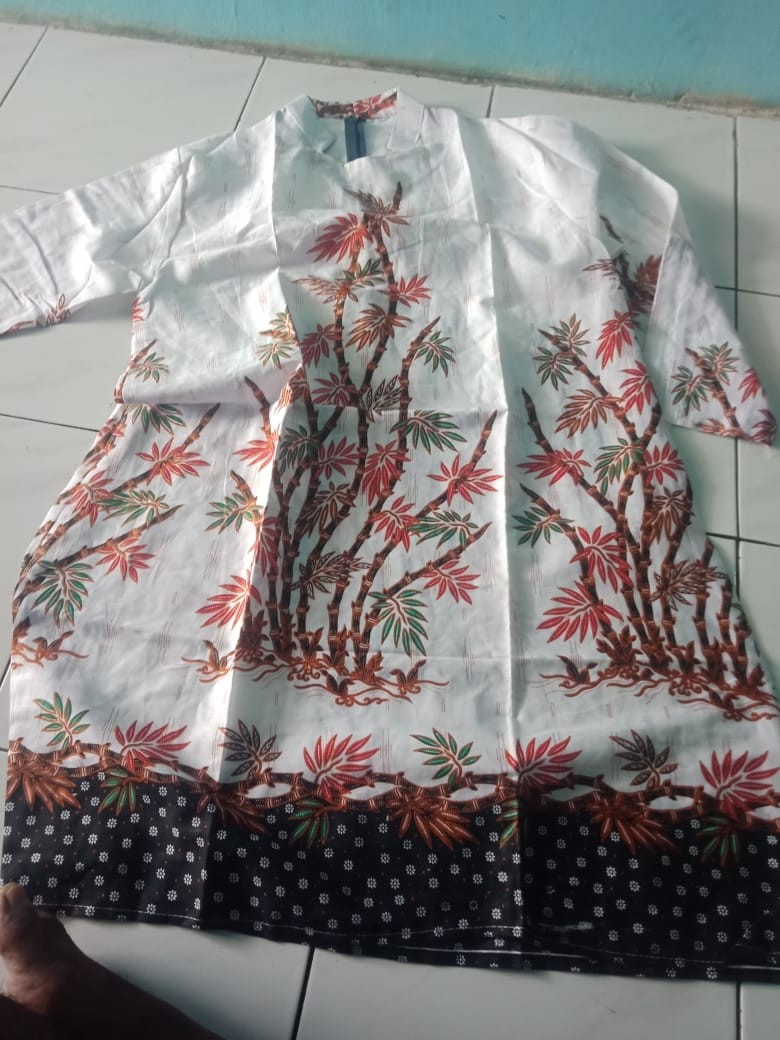 Tey-17 Batik Wanita Asj Sa Hrb026 Kenongo Kemeja Tosca Pendek