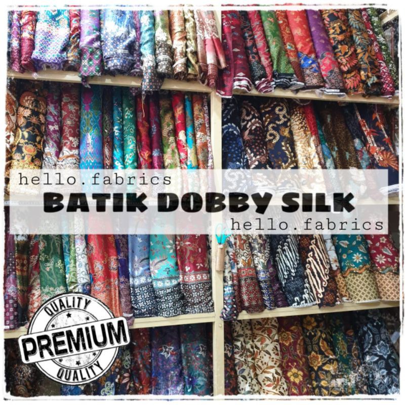 Kain batik meteran bahan dobby silk aneka motif