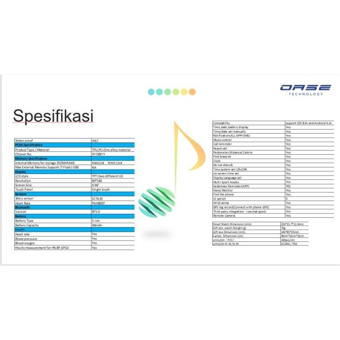 Oase Smartband Zea Ow-B1 11 Sport Mode - Garansi Resmi (Terlaris)