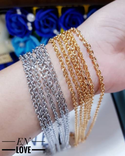 Xuping gelang tangan lapis emas 24k 0637j