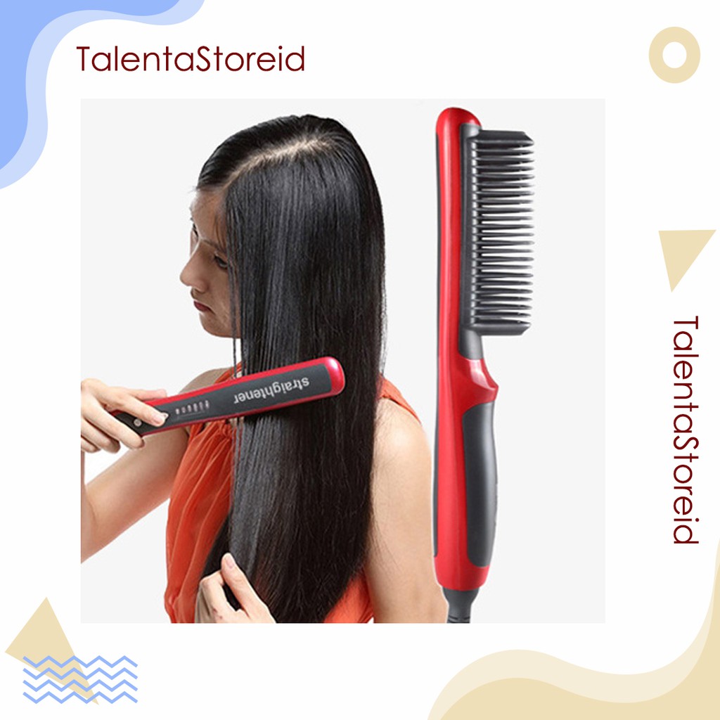 Catok 2in1 Fast Hair Straightener &amp; Curly Catok Sisir Pelurus dan Keriting Rambut dengan Temperatur Suhu