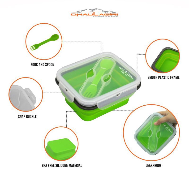 Dhaulagiri Lunch Box Silicon Tempat makan Kotak Bekal sekolah DH 01