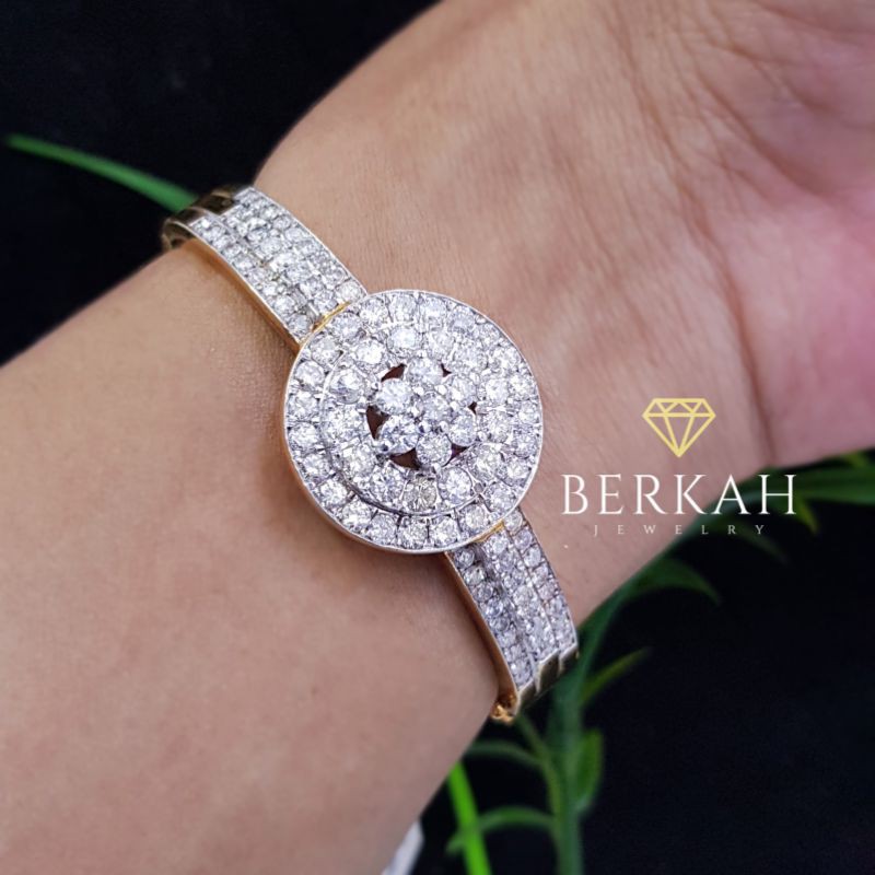 Gelang Besar Emas Berlian Asli Natural Diamond