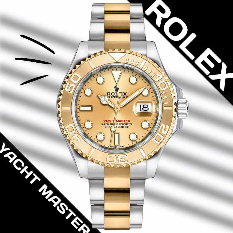 Jam Tangan Pria Merk Rolex Yatch Master Combinasi AUTomatic
