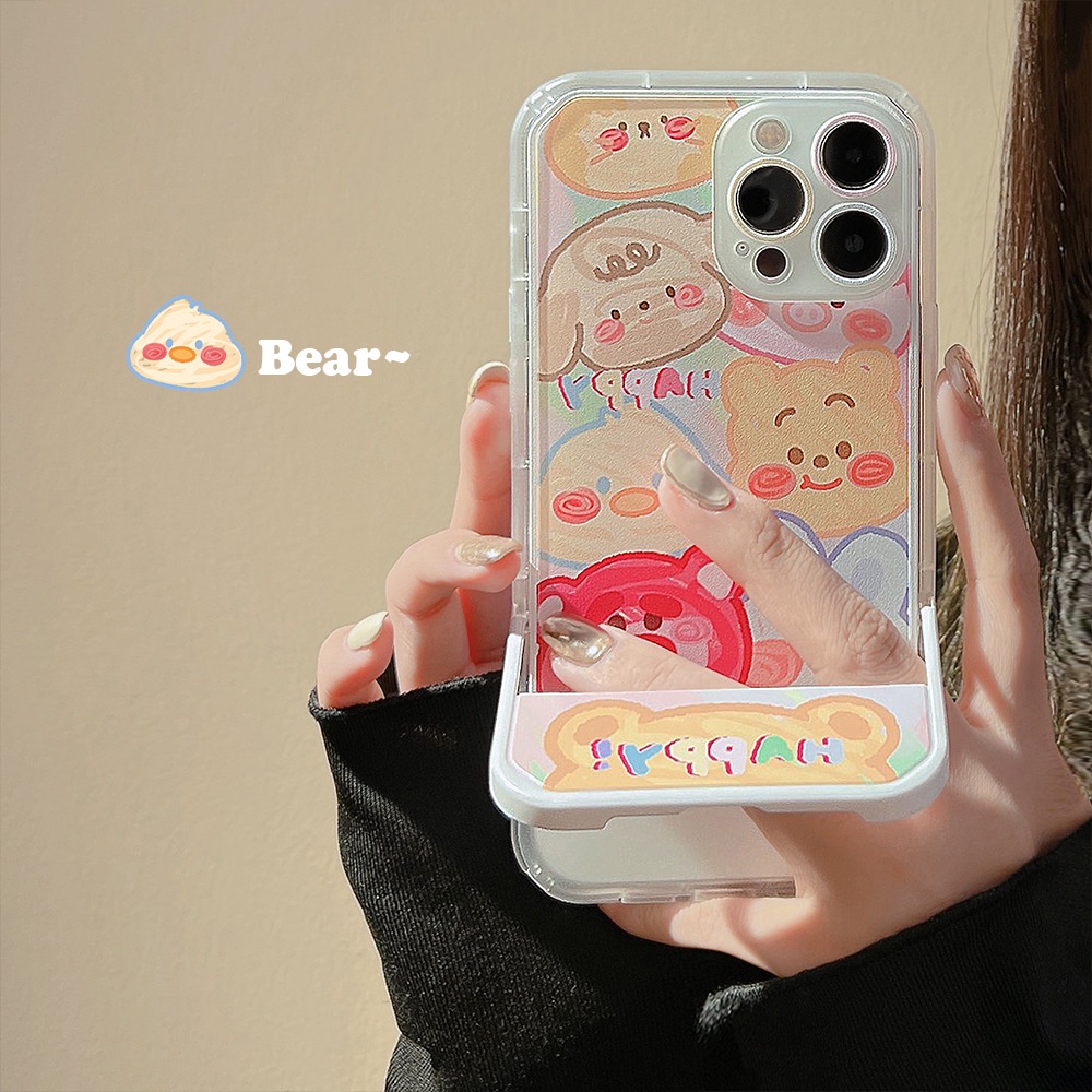 Case Cover Handphone Motif Kartun Doodle Hewan Bisa Dilipat Untuk Iphone 7 / 8plus / X / XR / XS / 11 / 12 / 13 / 14pro MAX / SE