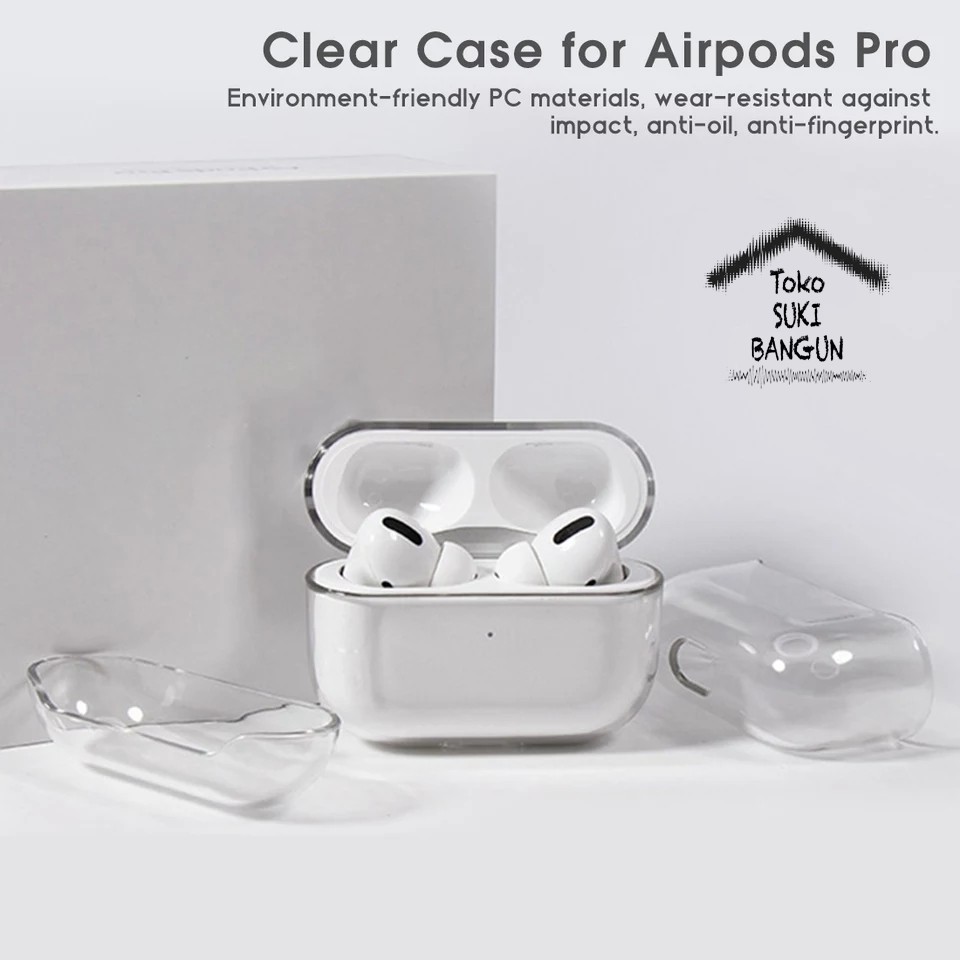 Airpods Pro Case Plastic Mica Thick Clear Transparent Protector Cover