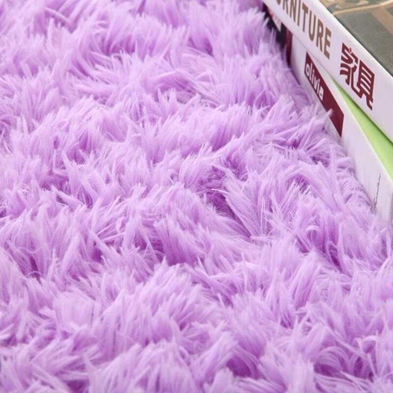 Karpet Bulu Model Bulat Plush Shaggy Soft Round 80CM