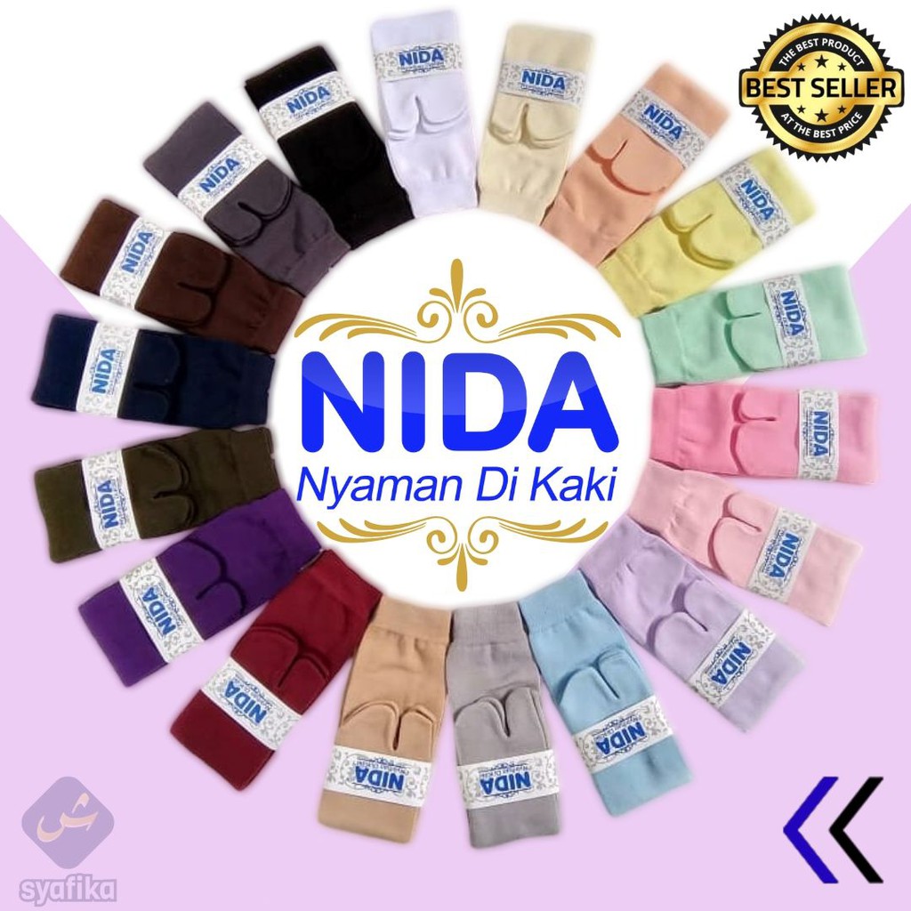 KAOS KAKI JEMPOL WANITA NIDA POLOS MURAH/ KAOS KAKI MUSLIMAH BAHAN PREMIUM