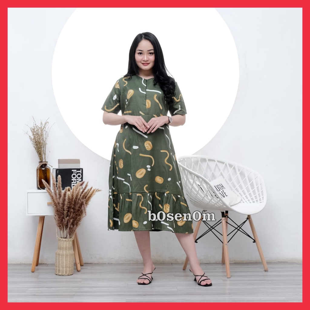 Daster Kekinian Andin Ruffle Terbaru Bahan Rayon Halus Adem grosir baju tidur ibu santai ukuran jumbo busui bumil halus tebel adem bali