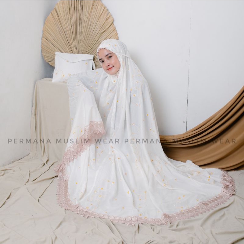 Mukena Dewasa Bordir Mewah Najma Renda Gyper Mewah/Mukena Mewah Bordir Najma Jumbo Terbaru 2022